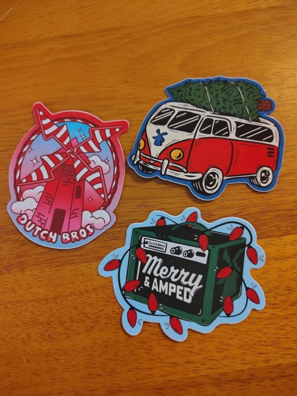 Dutch Bros Holiday Sticker Set in Red & Blue NWT
